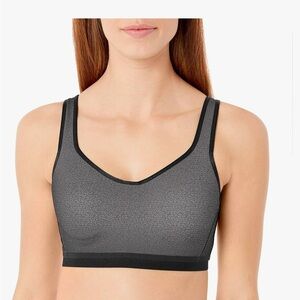 Wacoal 855229 Gray with Black Trim Sports Convertible Underwire Bra.  Size 38DD.